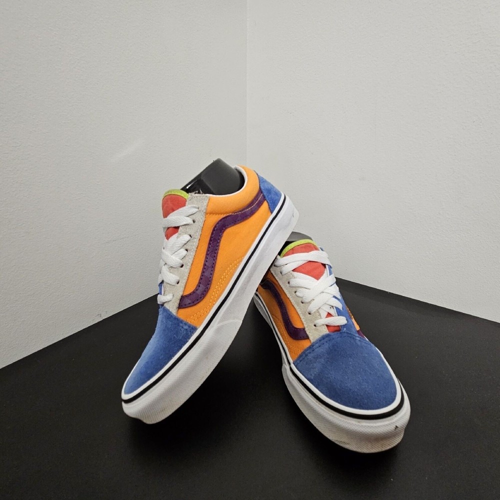 VANS Unisex Old School Purple Blue Orange Suede Skate Shoes Men's 5 Women's 6.5